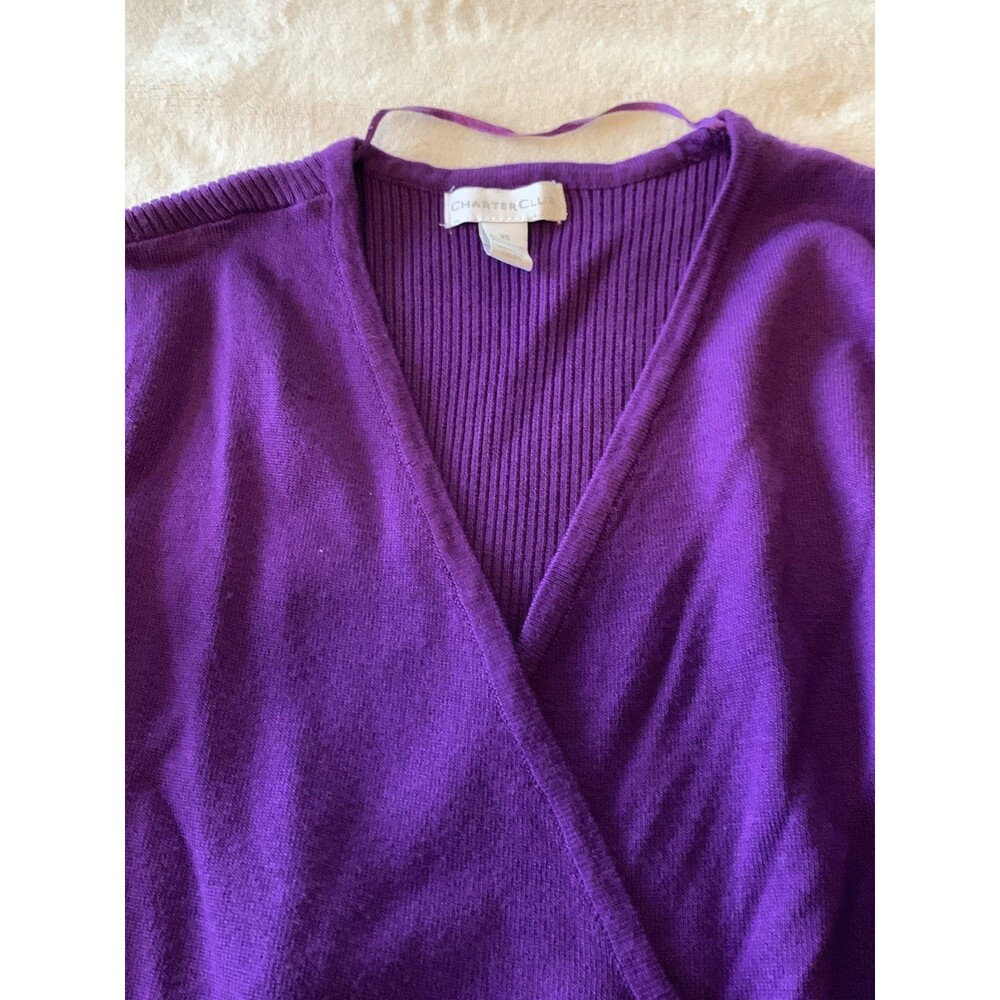 Charter Club l/s lightweight sweater XS-purple - Picture 3 of 4